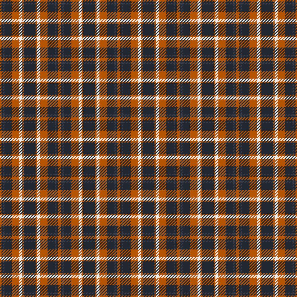 Vibrant orange, navy, and white plaid pattern. Perfect for textile design, apparel, or autumnal themed projects. Seamless repeat texture adds visual interest to any application. vector