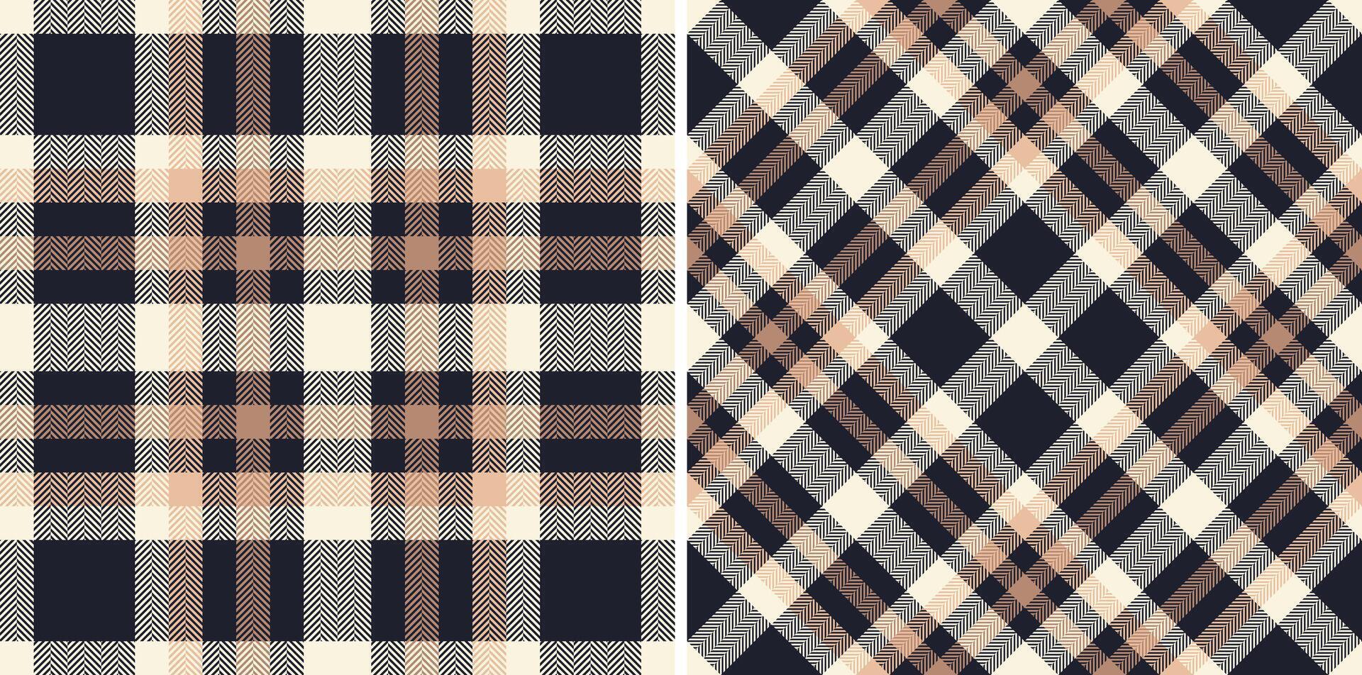 Check seamless background of textile tartan fabric with a texture pattern plaid . Set in winter colors for cozy casual brand clothing . vector