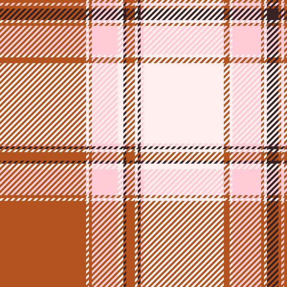 Stylish pink and brown plaid pattern. Perfect for textile design, fashion, website backgrounds, or scrapbooking projects. Modern geometric design with a soft, warm color palette. vector