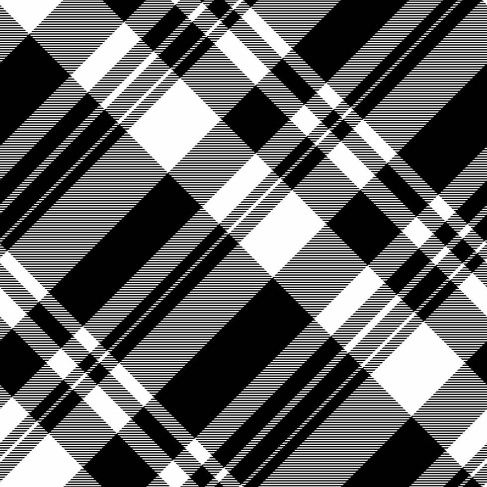 Stylish black and white diagonal plaid pattern. Perfect for fashion, textile design, or website backgrounds. High-resolution, repeatable texture offers versatility for various projects. vector