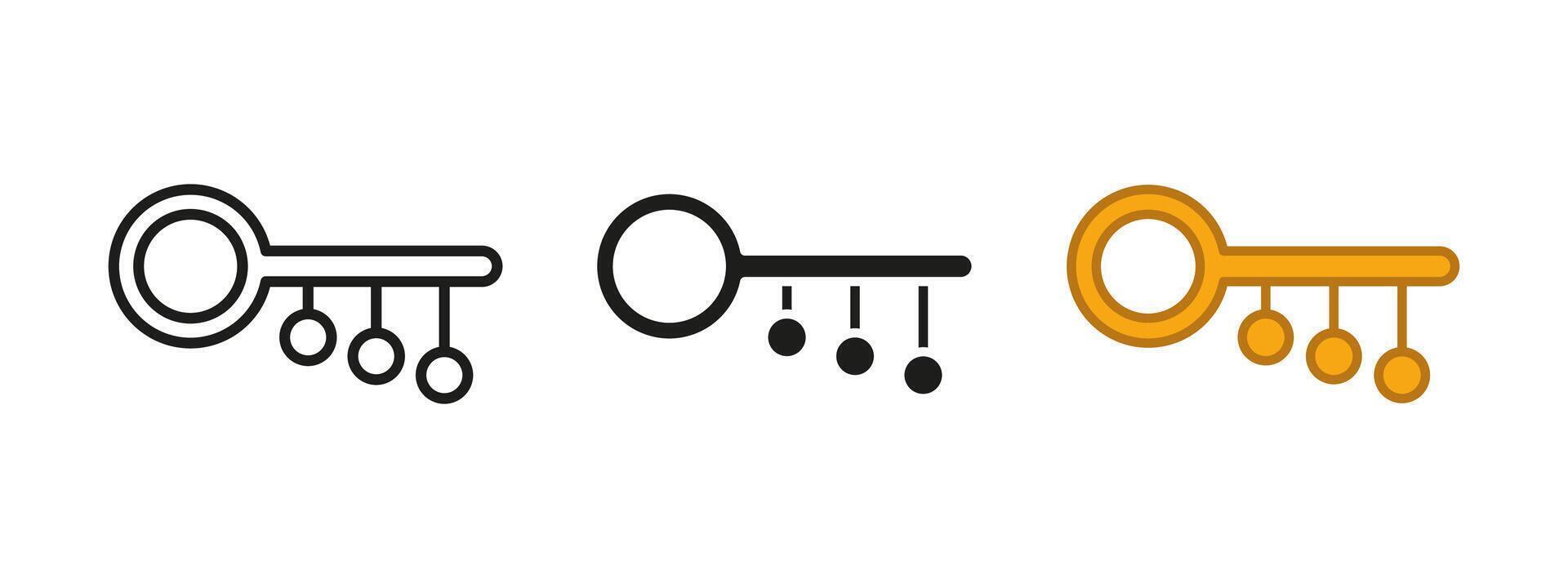 Crypto key icon. Digital security illustration. Blockchain encryption access symbol. Cybersecurity authentication sign. Financial privacy network protection design. vector