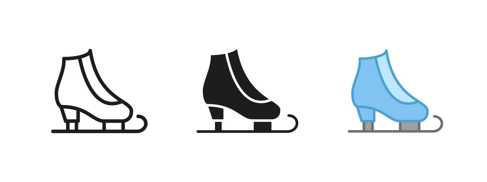 Skates ice icon. Winter skating illustration. Professional equipment symbol. Speed and recreation sign. Cold outdoor activity and competitive sport concept. vector