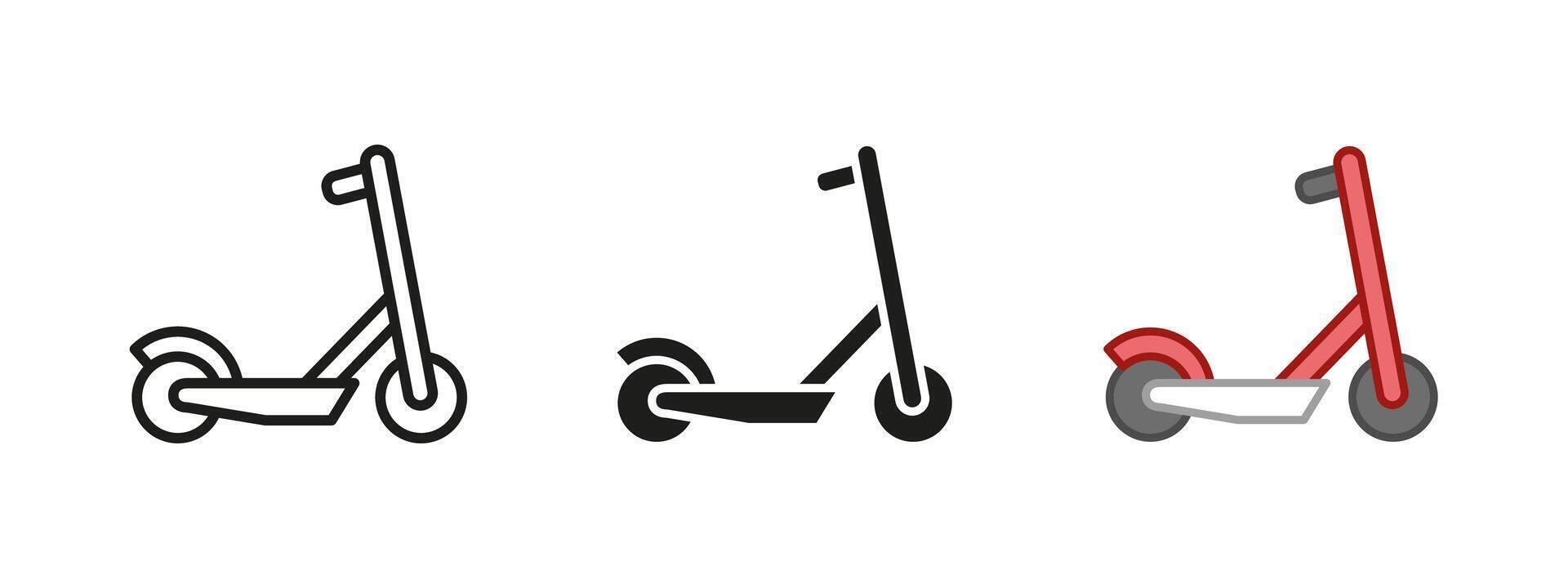 Scooter icon. Kick scooter illustration. Urban mobility symbol. Lightweight ride sign. Transportation and commuting concept. Eco-friendly and compact design. vector
