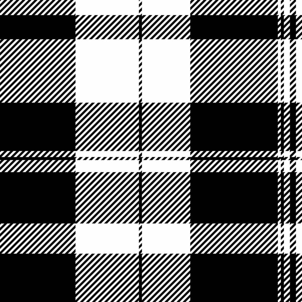 Holiday check background , scratched plaid pattern textile. Harmony texture fabric seamless tartan in black and white colors. vector