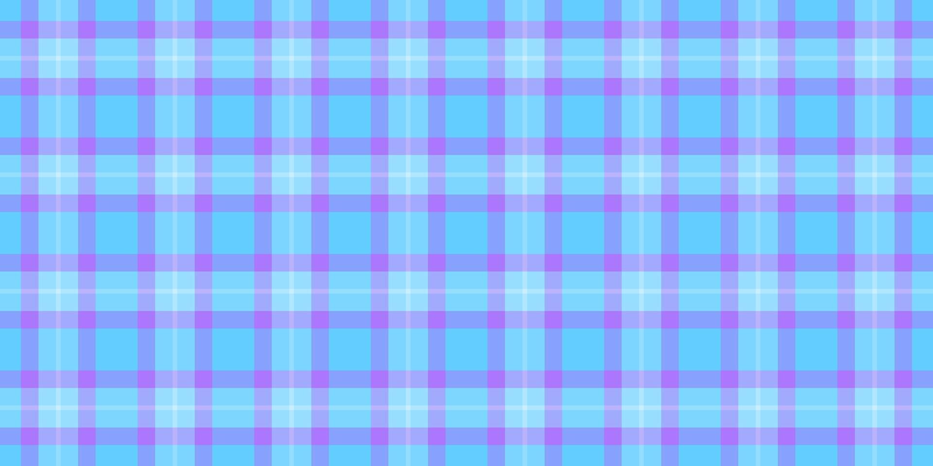 Repeating plaid tartan texture, girl seamless check pattern. Unique background textile fabric in cyan and blue colors. vector