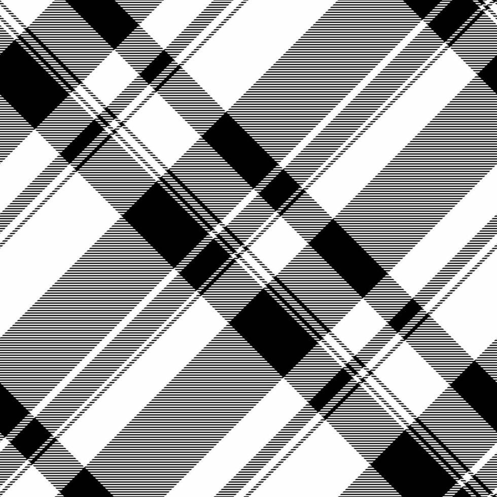 Yard fabric seamless , girly check plaid pattern. Design tartan texture background textile in white and black colors. vector
