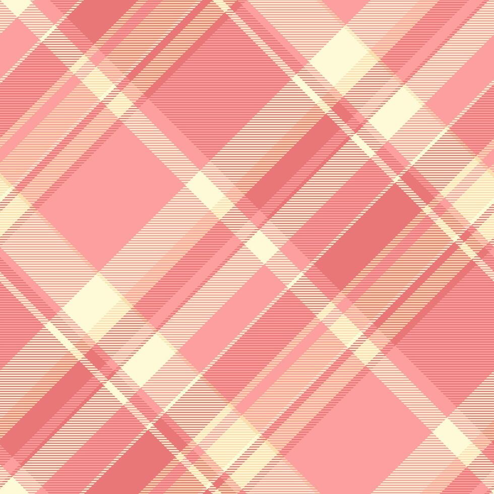 Fancy plaid texture pattern, grunge background fabric textile. Diwali seamless check tartan in red and light goldenrod yellow colors. vector