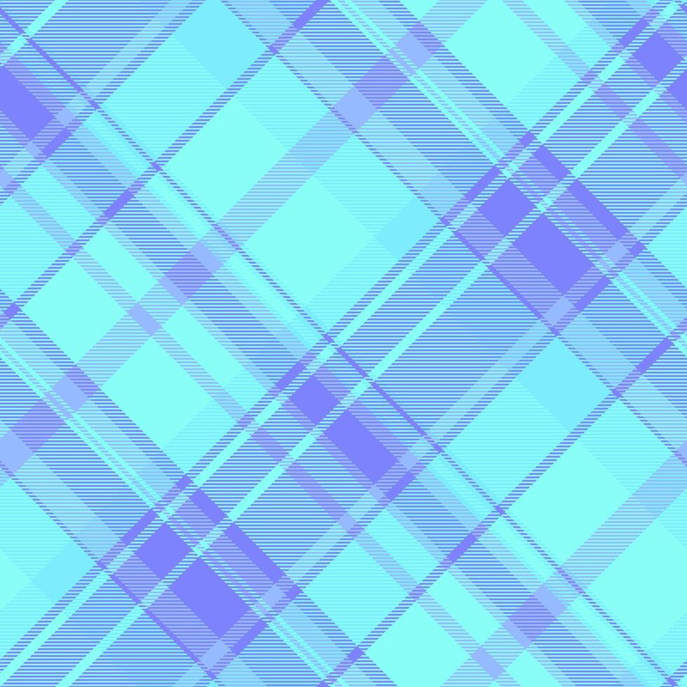 Give textile check, difficult texture pattern tartan. Celtic plaid background seamless fabric in blue and teal colors. vector