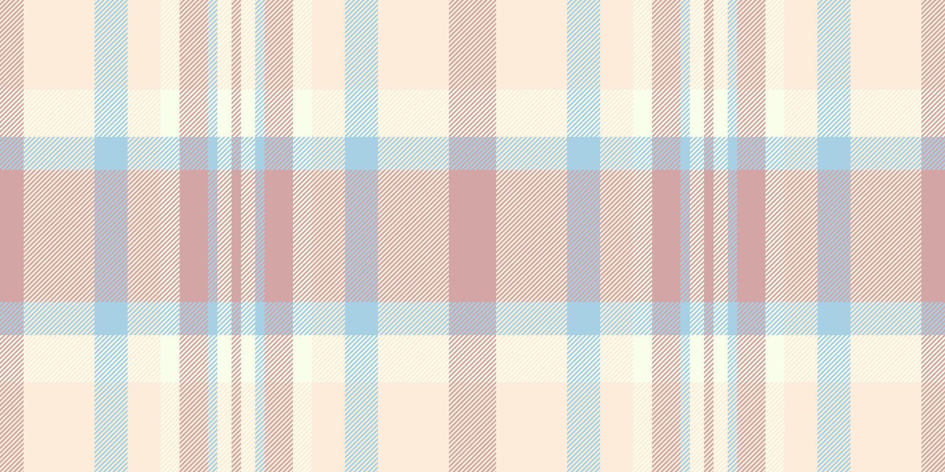 Elegant pastel plaid pattern. Soft blush pink, pale blue, and cream tones create a delicate and versatile design perfect for textiles, stationery, or website backgrounds. vector