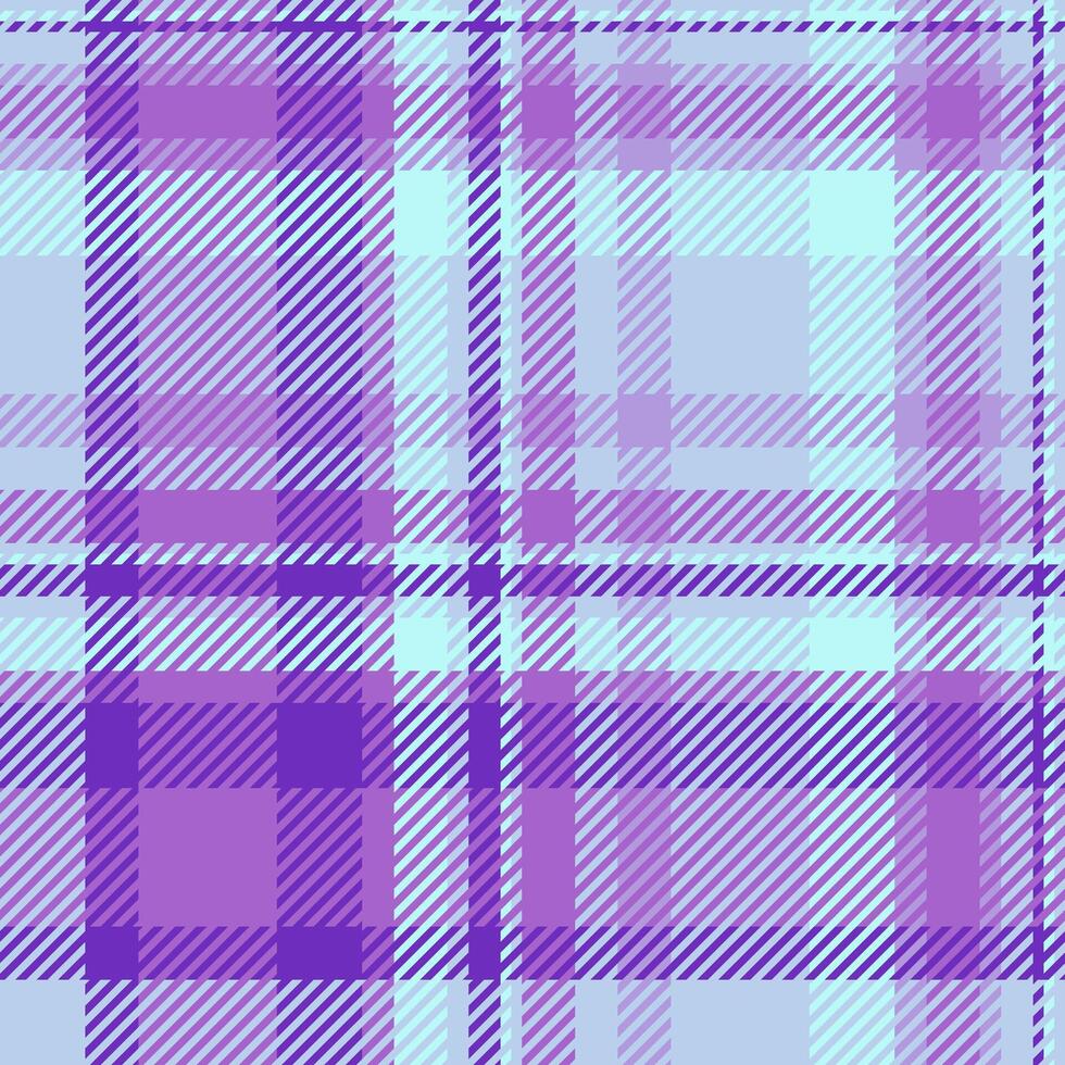 Skill fabric tartan textile, stage pattern plaid seamless. Stroke background texture check in violet and light colors. vector