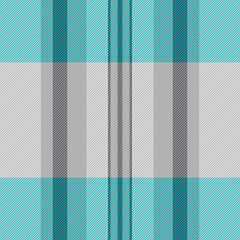 Stylish teal, gray, and white diagonal plaid pattern. Perfect for textile design, website backgrounds, or fashion projects. Clean, modern aesthetic with versatile color palette. vector