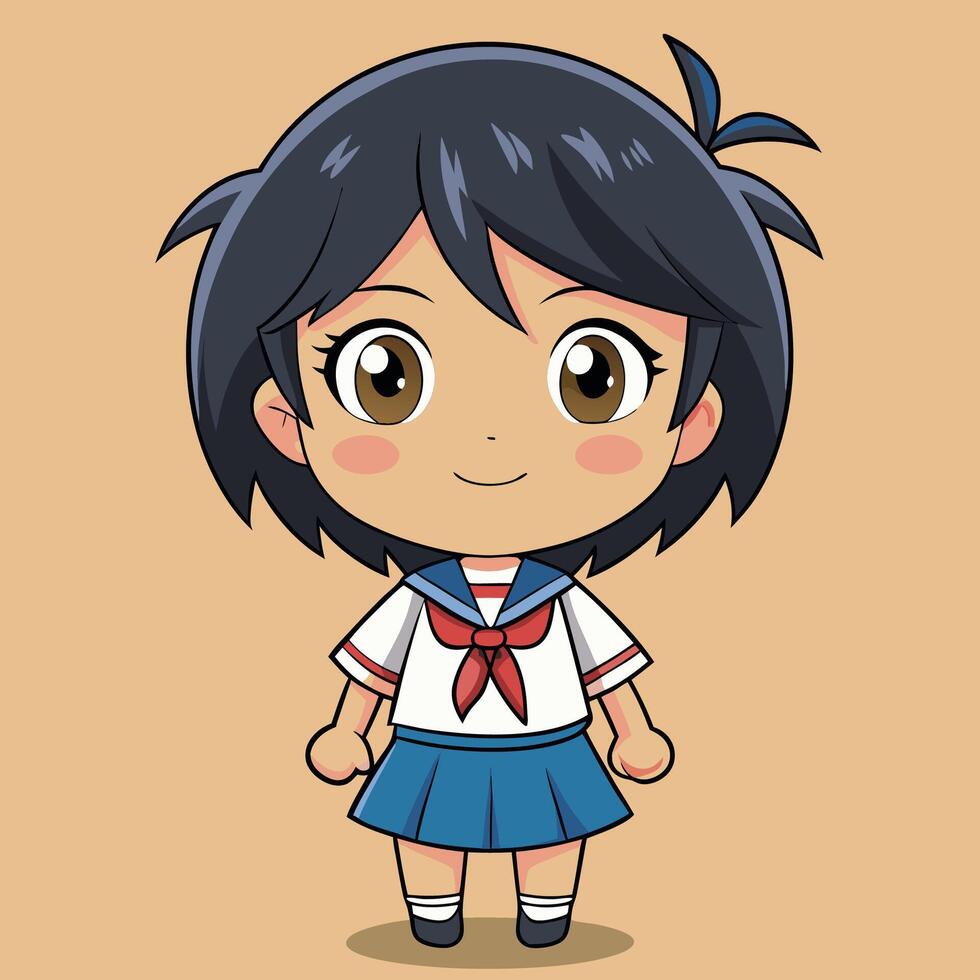 cartoon girl in a school white background vector
