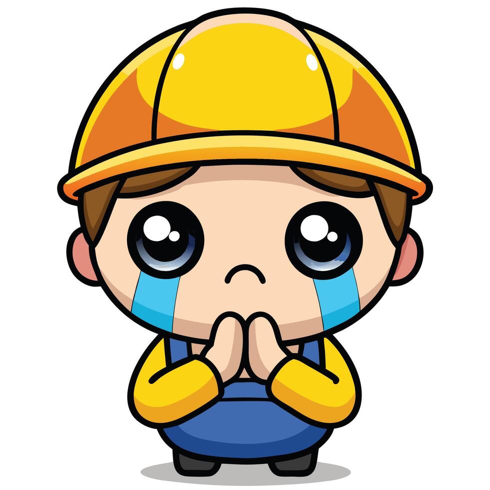 a cartoon construction worker background, vector