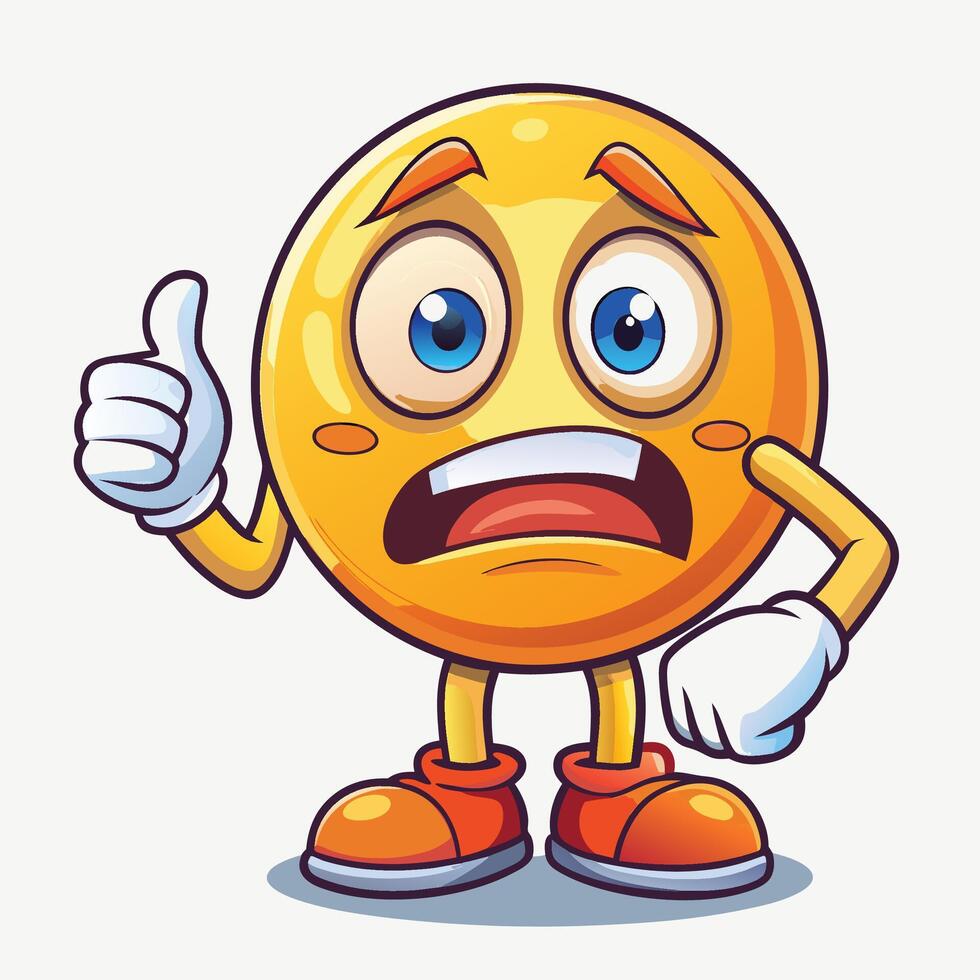 emoticon character withup and thumbs down white background vector