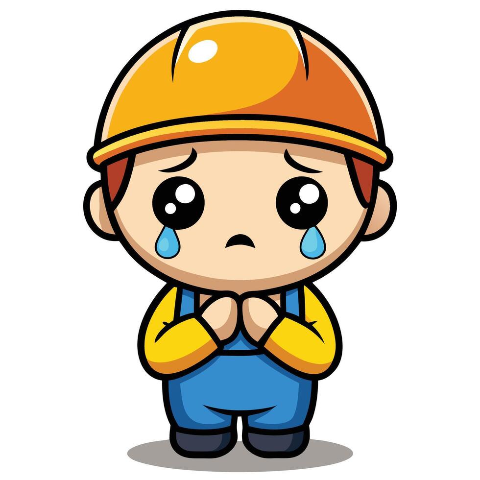 a cartoon construction worker background vector