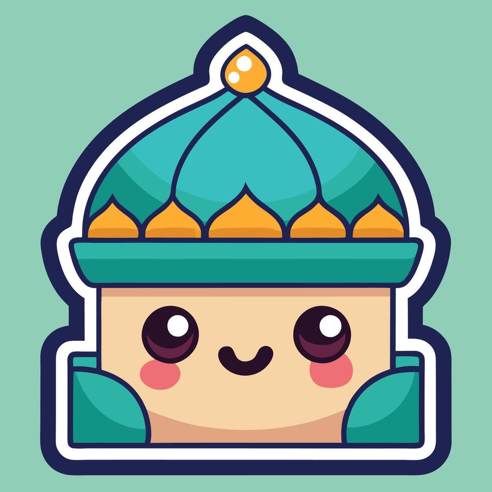 a cartoon character wearing a turban and smiling white background vector