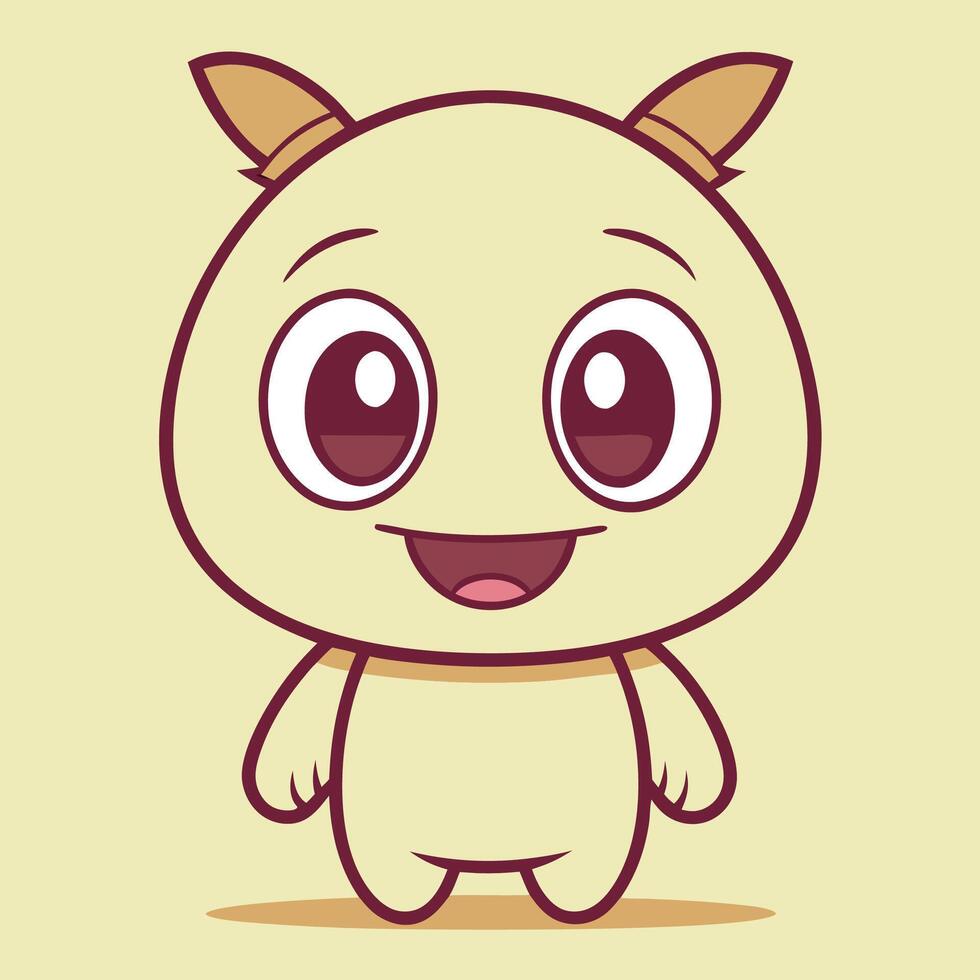 a cartoon character with horns and eyes white background vector