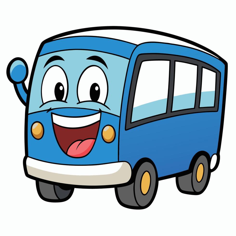 a cartoon bus with white background vector