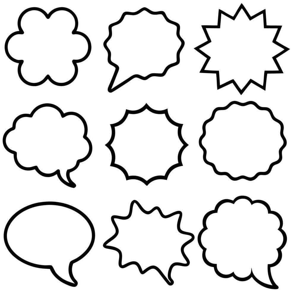 speech bubbles set of different shapes and sizes white background vector