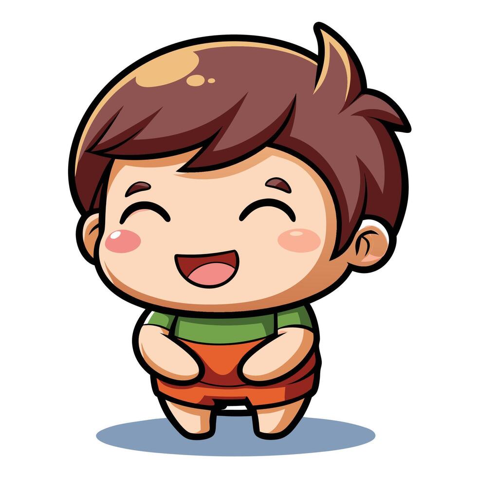 cute little boy illustration white background vector