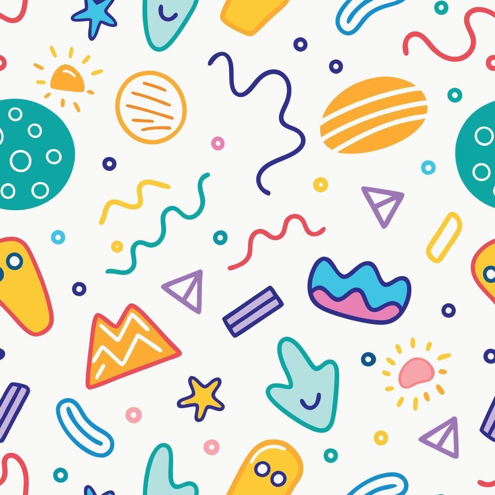 90s retro seamless pattern white background vector