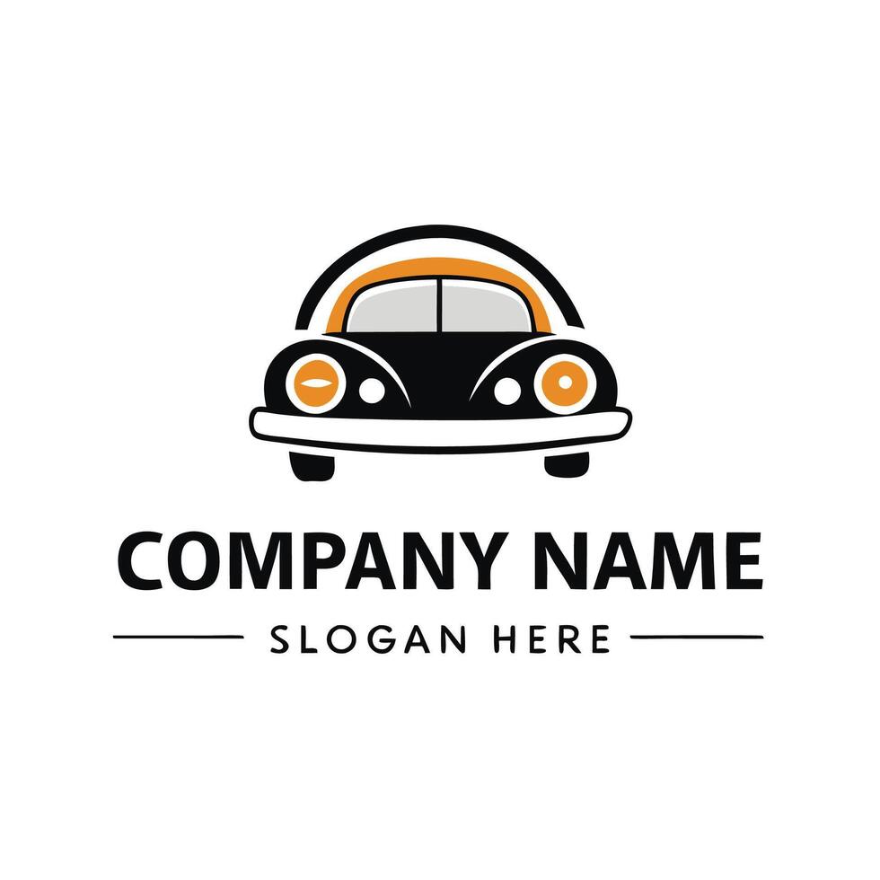 a car logo design with the words company name white background vector