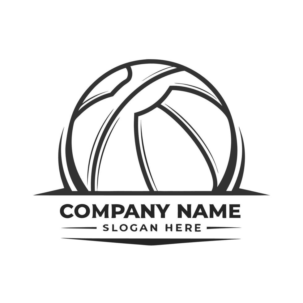basketball logo design template, illustration white background vector
