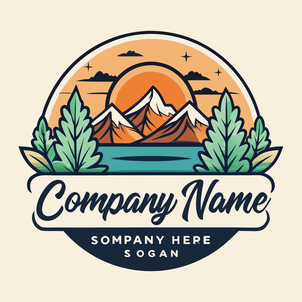 mountain landscape with trees and mountains white background vector