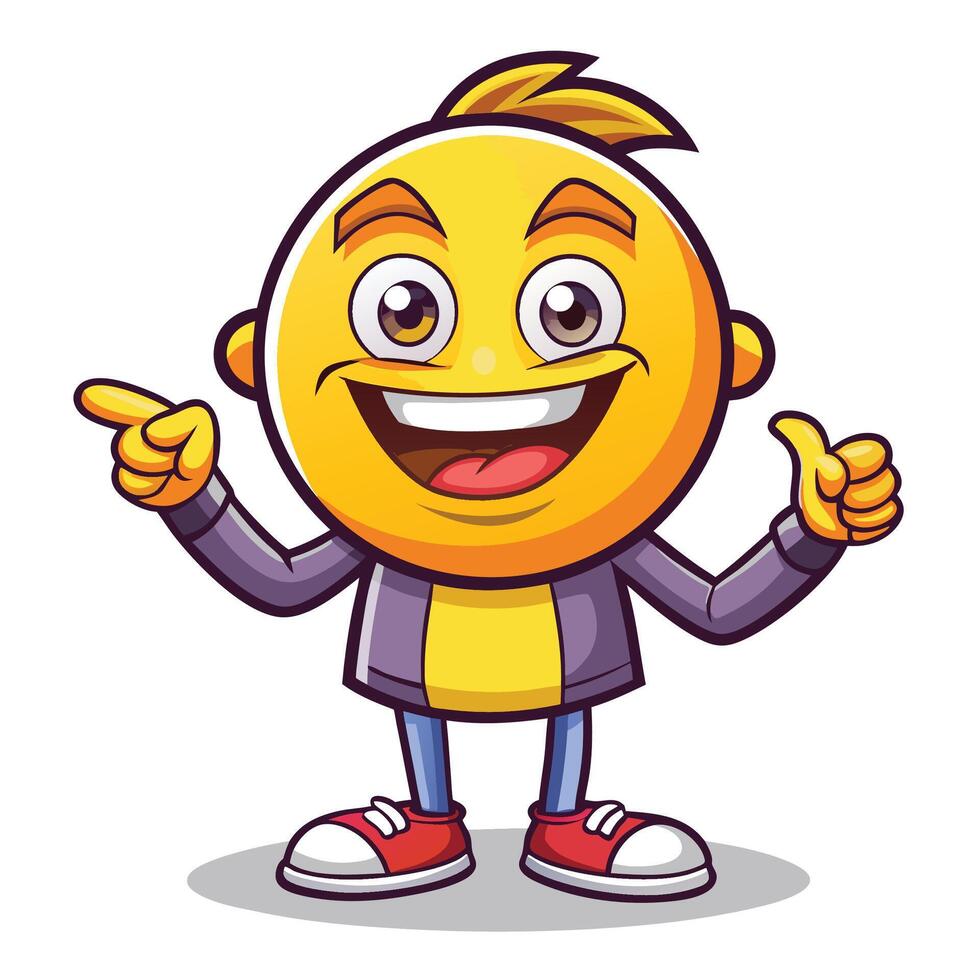 emoticon character with thumbs illustration on a white background vector