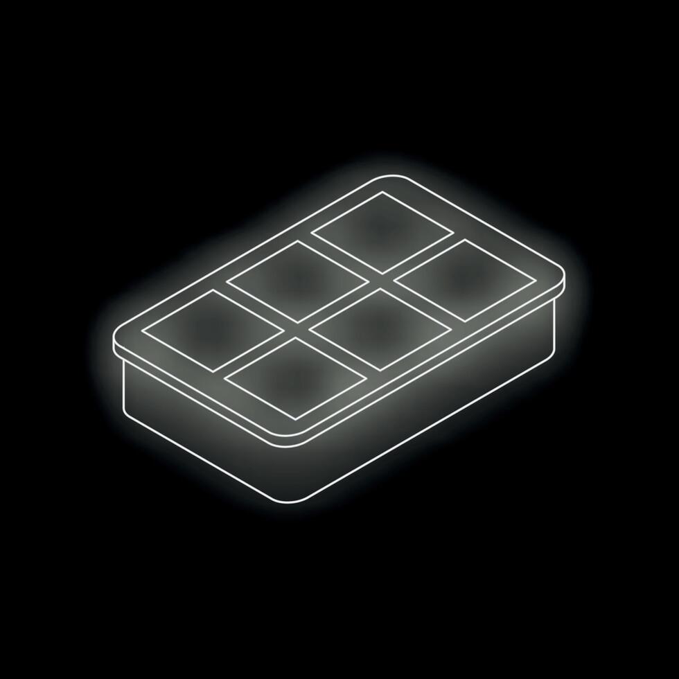 A neon light box with four squares on it vector