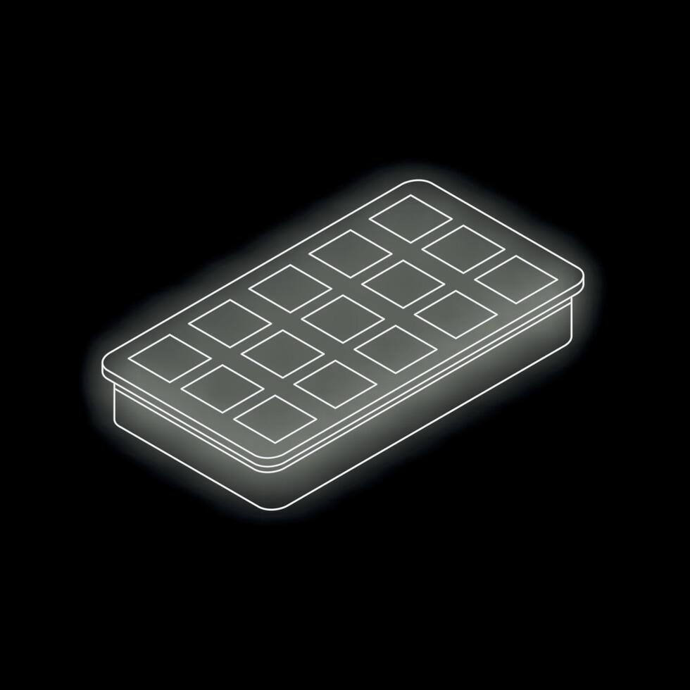 A white box with a square shape on it vector