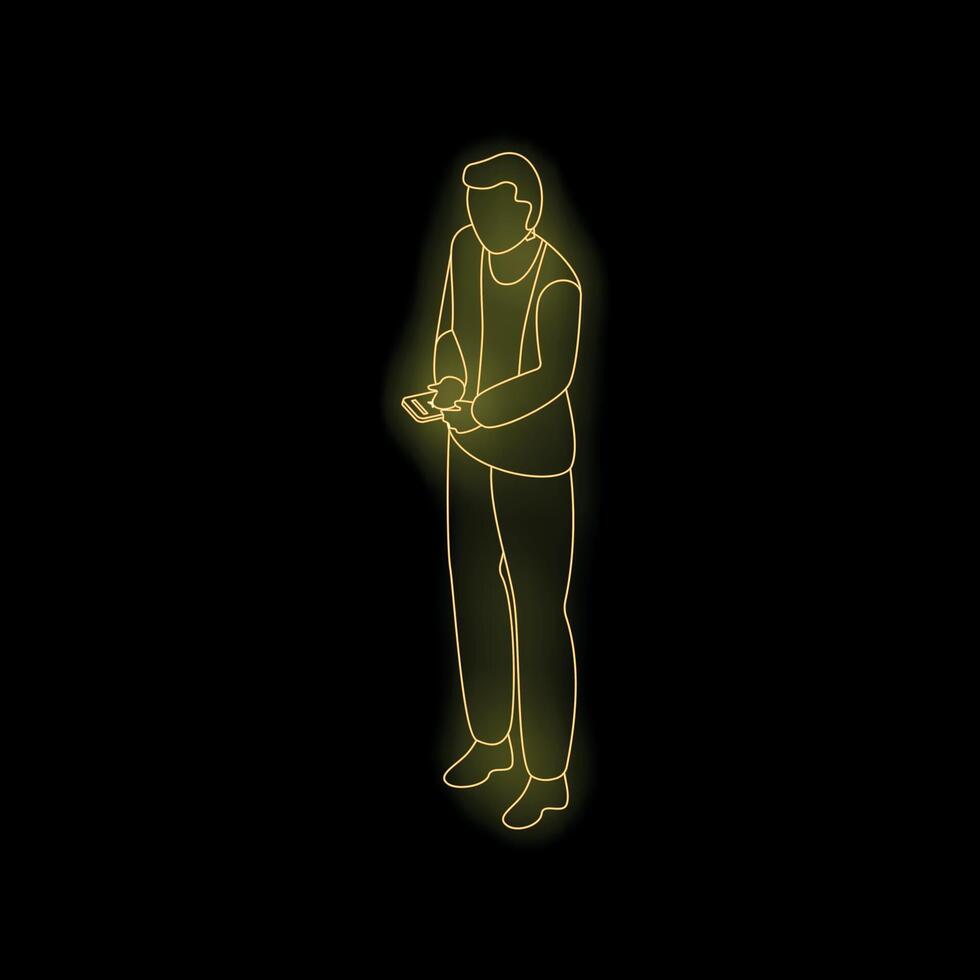 A man standing in front of a glowing light vector