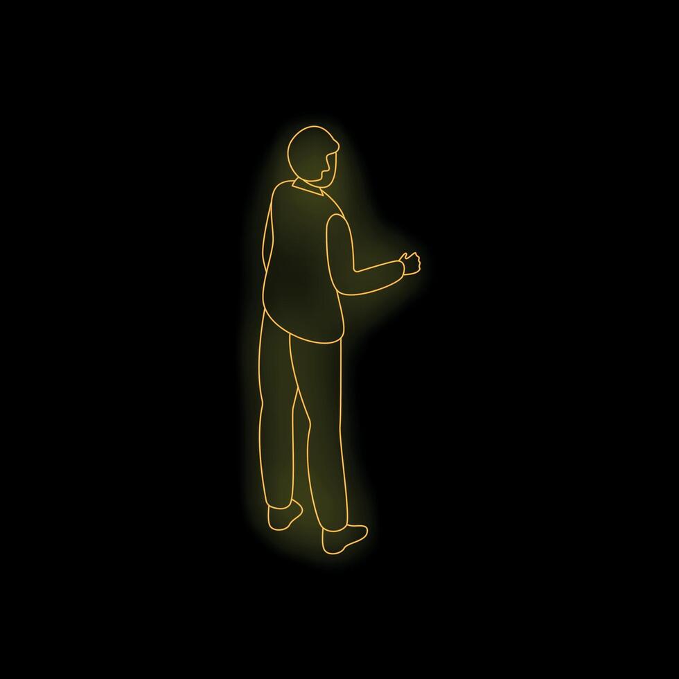 A man is standing in front of a black background vector