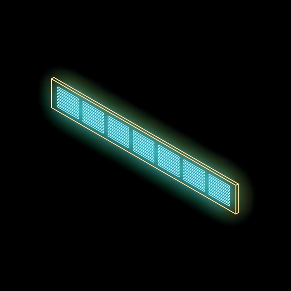 A neon sign with a blue bar on it vector