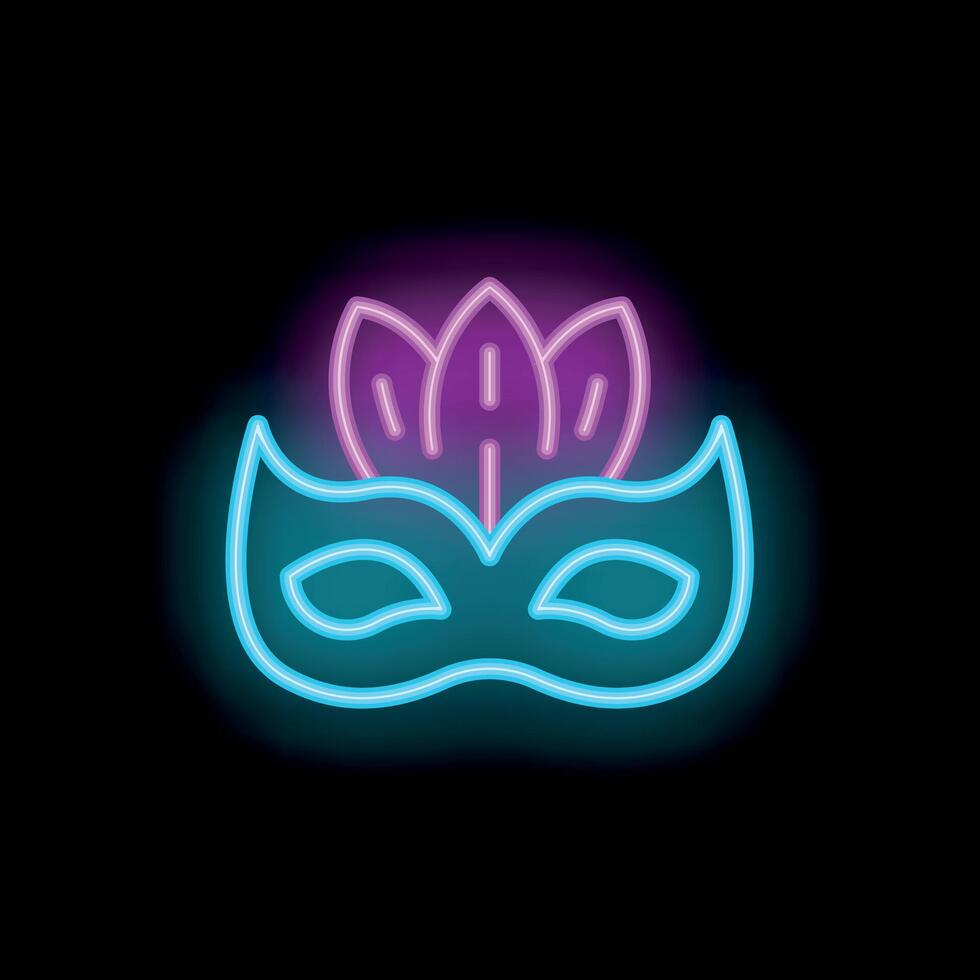 A neon mask with a flower on it vector