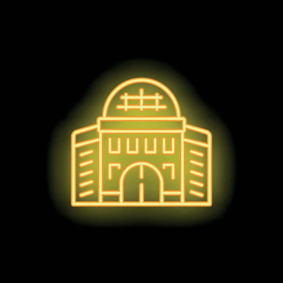 A neon sign that says the stadium vector