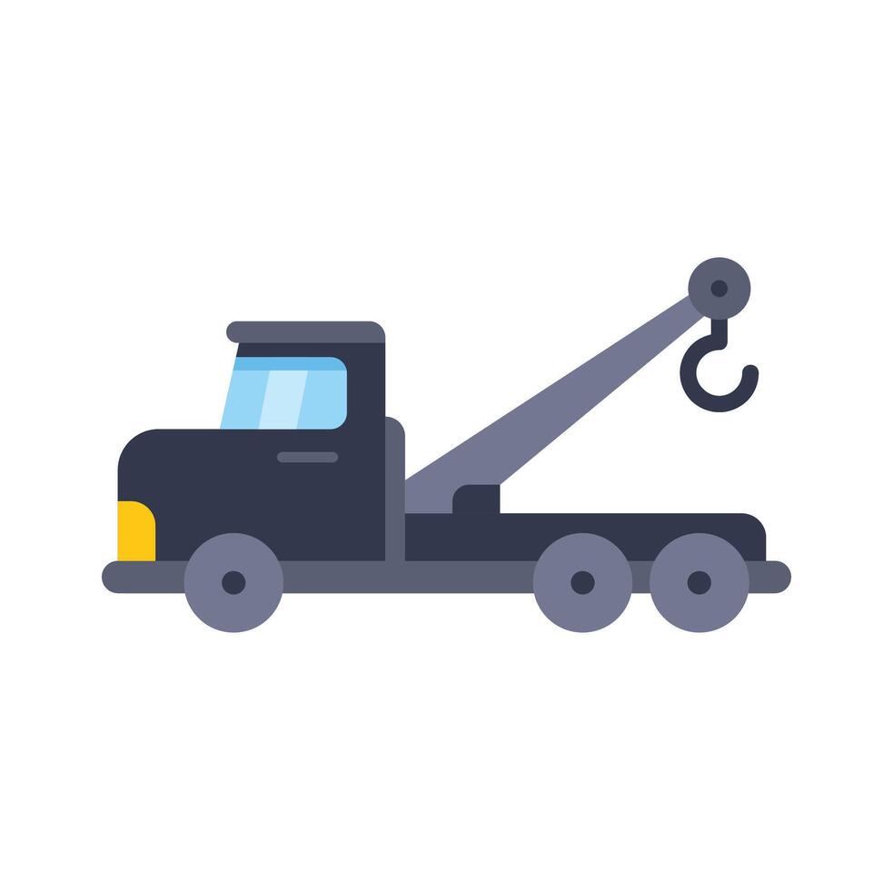 Tow truck flat icon illustration vector