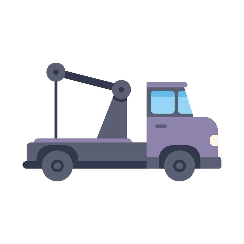 Tow truck with crane isolated illustration vector