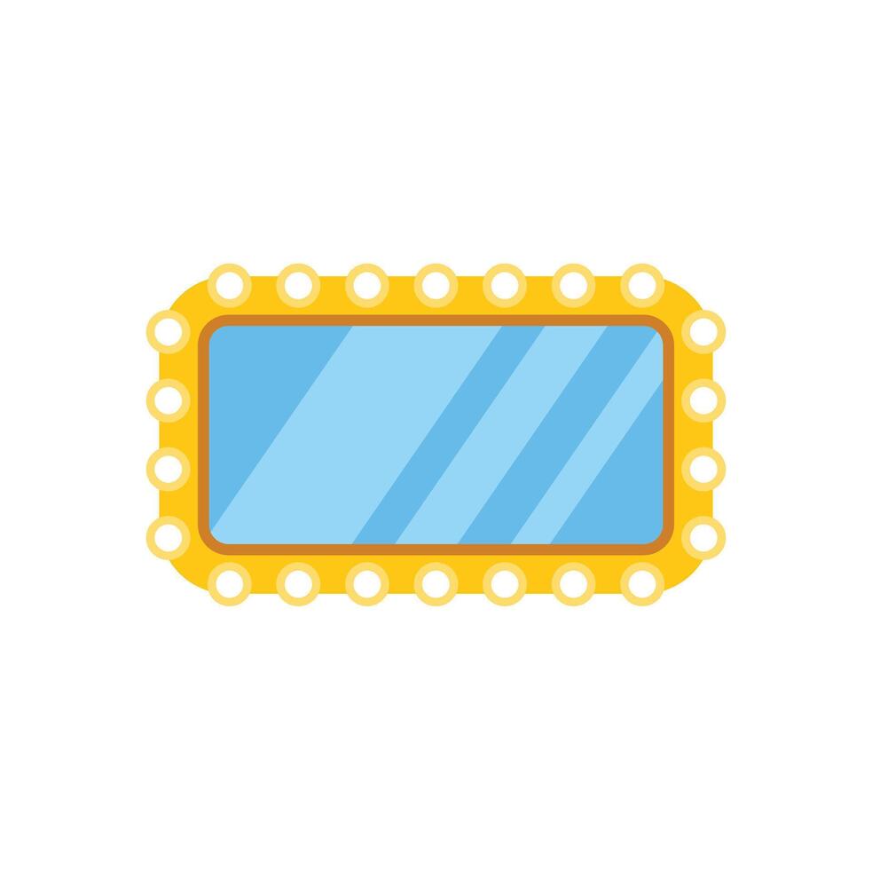 A mirror with lights on it vector