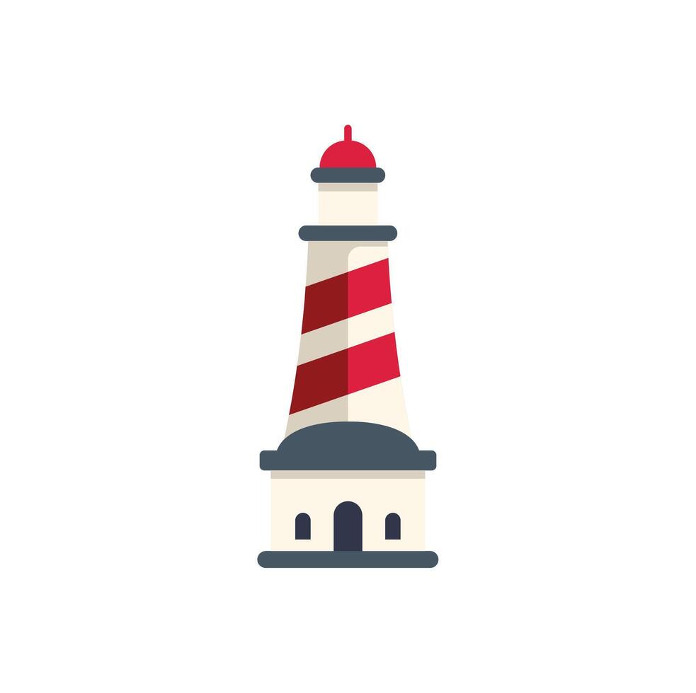 A red and white lighthouse on a white background vector