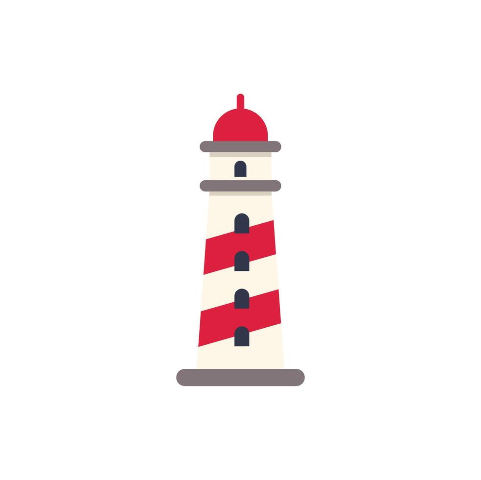 A red and white lighthouse icon on a white background vector