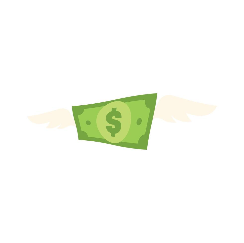 Money money icon with wings on white background vector