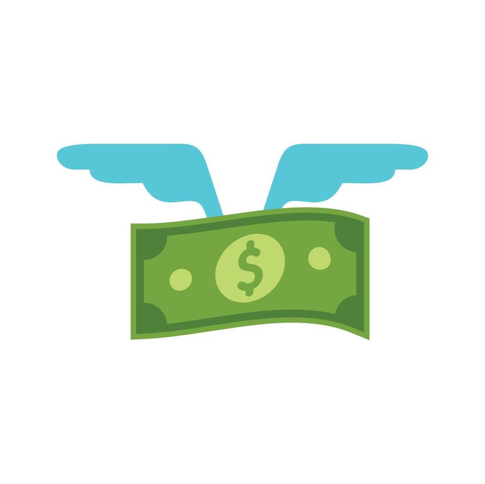 Money with wings icon illustration vector