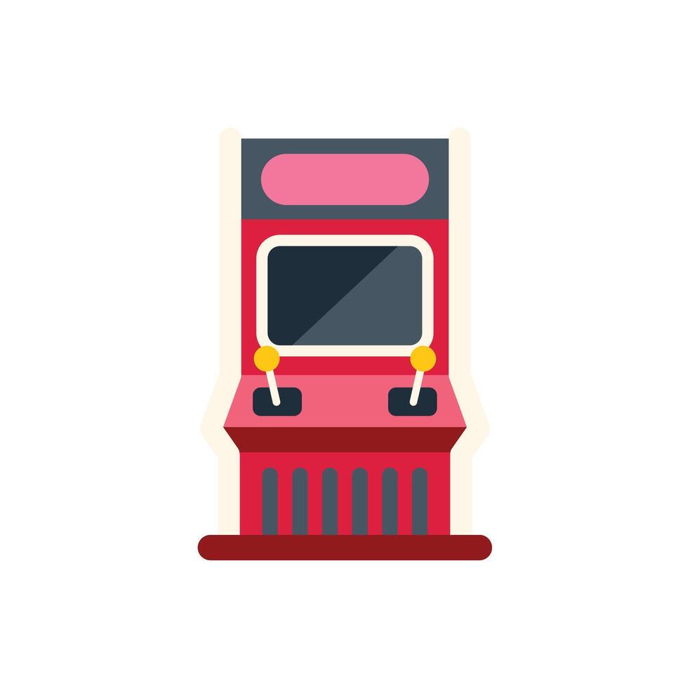 An arcade machine with a joystick and a screen vector