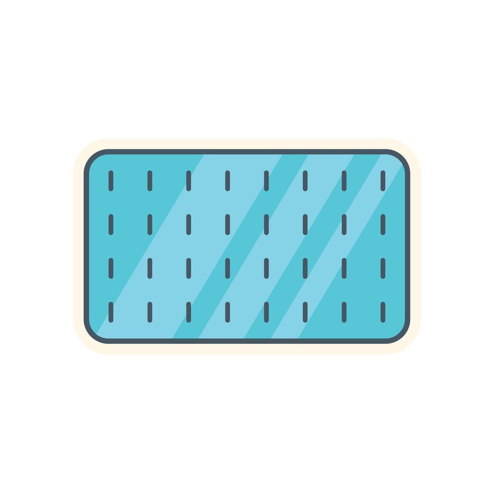 A blue square with a grid pattern on it vector
