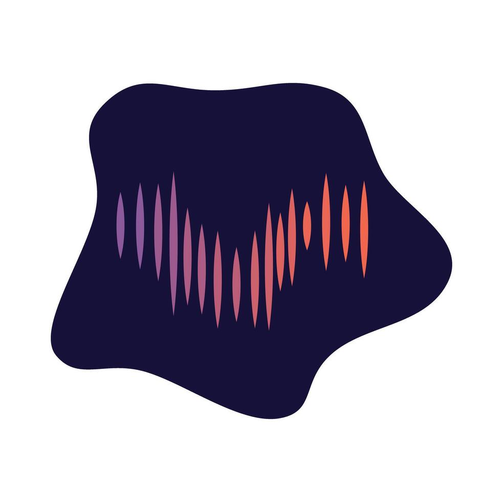 An image of a sound wave with a purple and orange color vector
