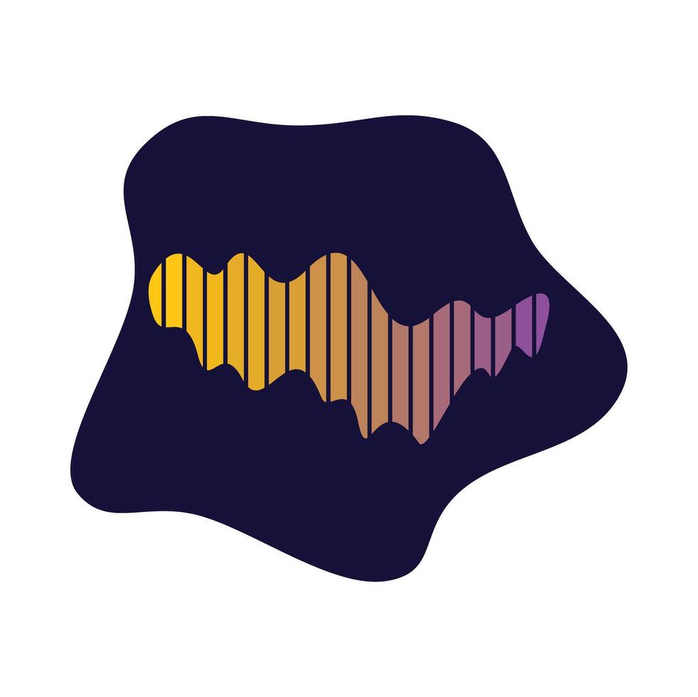 A purple and yellow waveform on a white background vector