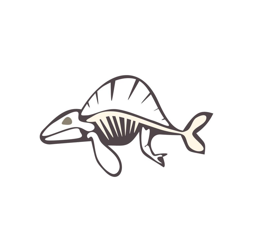 A fish with a skeleton on its back vector