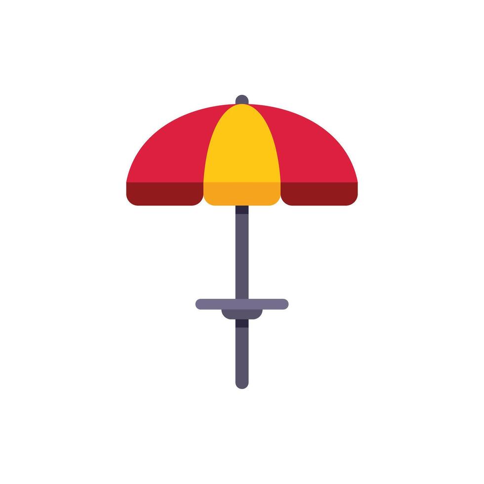 An umbrella with a red and yellow stripe vector