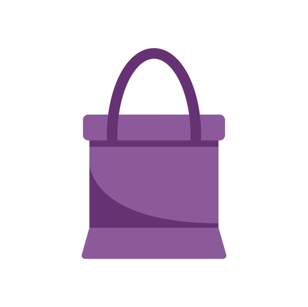A purple shopping bag icon on a white background vector